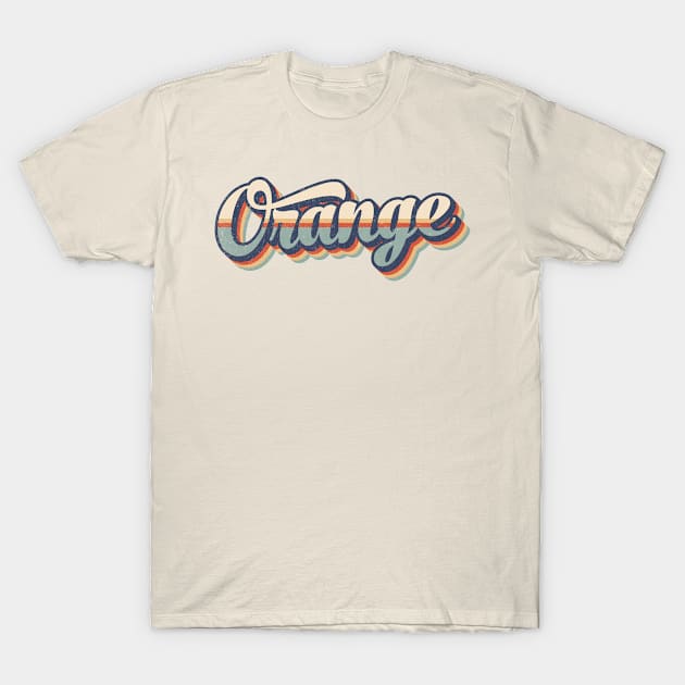 Orange // Retro Vintage Style T-Shirt by Stacy Peters Art